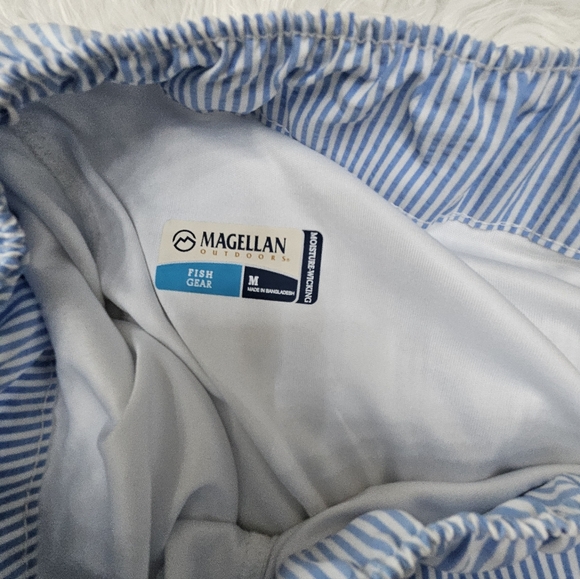 Magellan Outdoors Light Blue and White Striped Skort - Picture 4 of 6